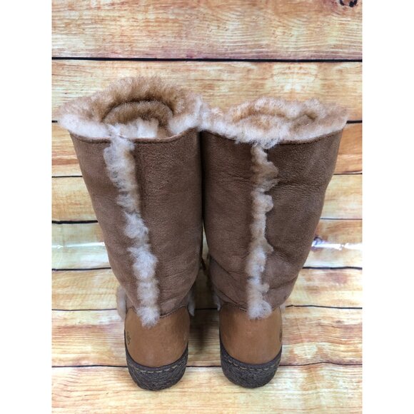 Born Chestnut Nome W5198 Tan Leather Shearling Boots Women 6 (u6q) - Picture 4 of 10